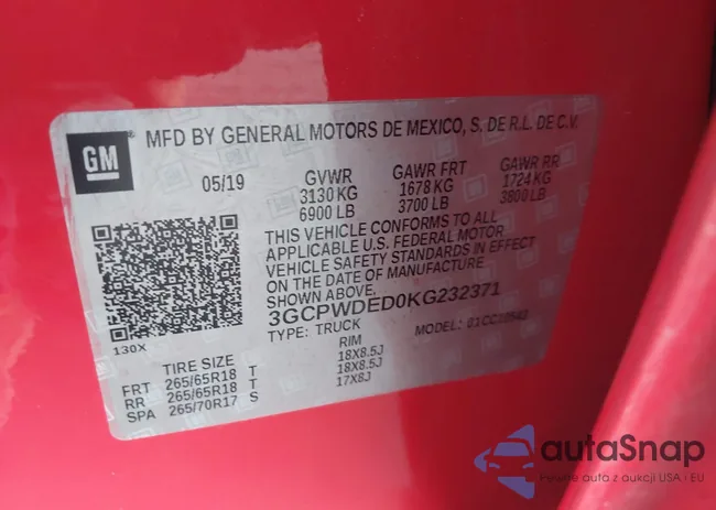 3GCPWDED0KG232371: 41953771