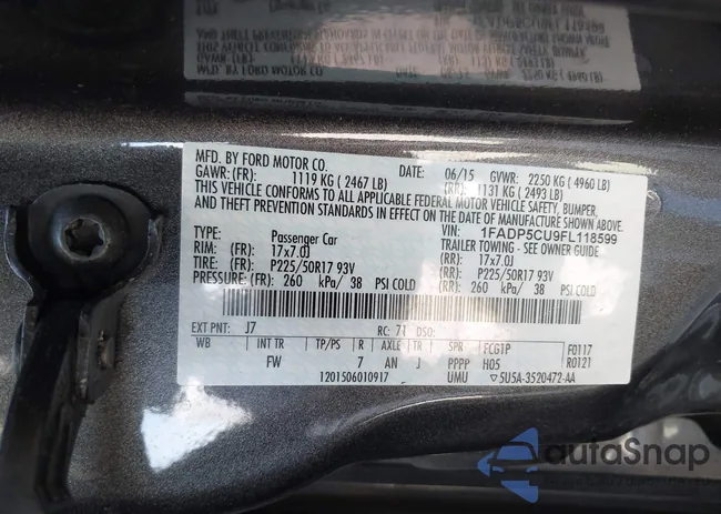 1FADP5CU9FL118599: 41956091