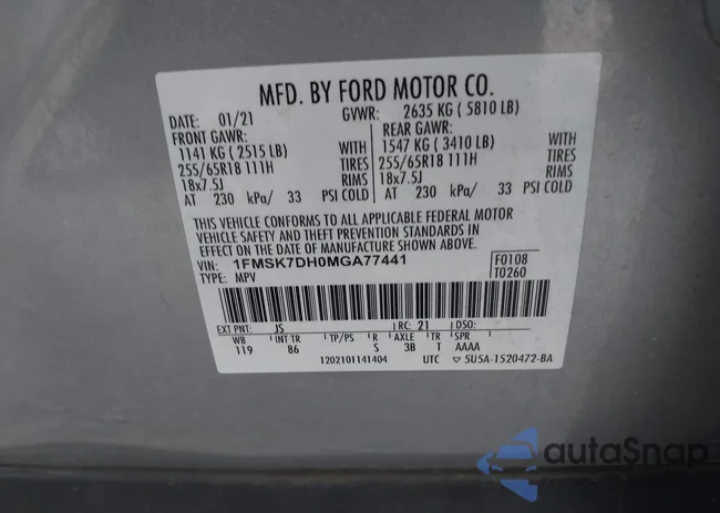 1FMSK7DH0MGA77441: 41956308