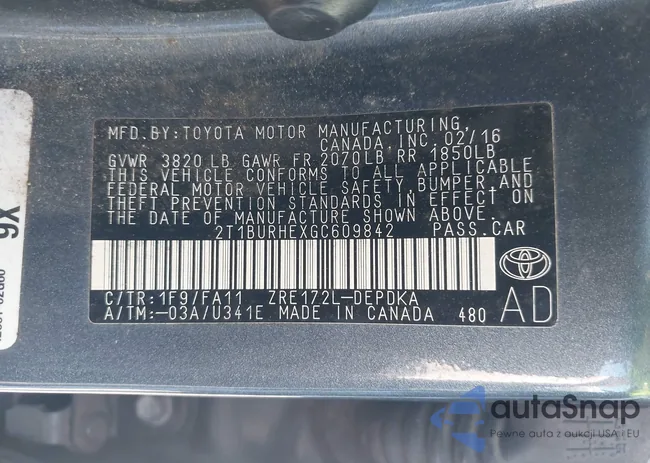 2T1BURHEXGC609842: 41955938