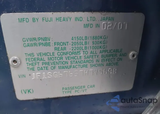 JF1SG67657H745698: 41957007