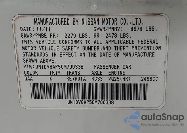 JN1DV6AP5CM700338: 41957359