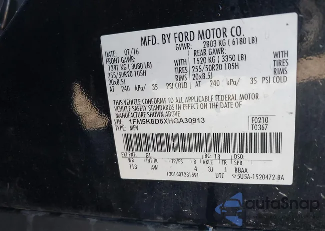 1FM5K8D8XHGA30913: 41957873