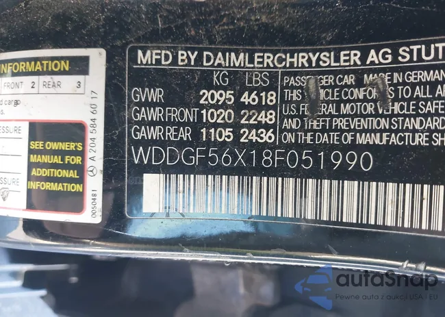 WDDGF56X18F051990: 41958913