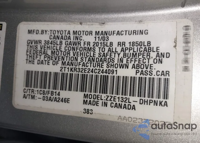 2T1KR32E24C244091: 41960114