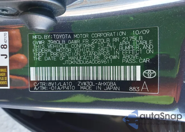 JTDKN3DU6A0069611: 41960189