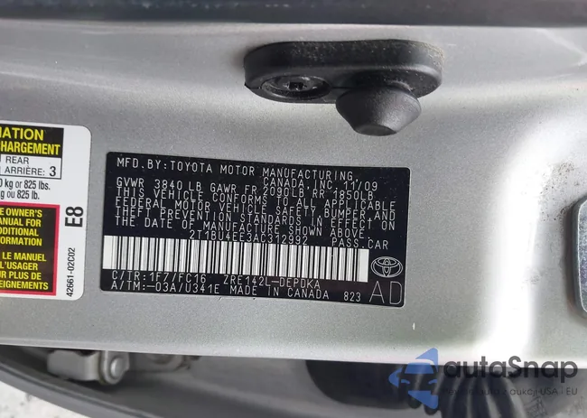 2T1BU4EE3AC312992: 41959684