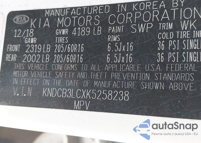 KNDCB3LCXK5258238: 41960982