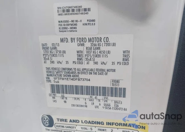 1FTFW1ET4DFB73704: 41961318