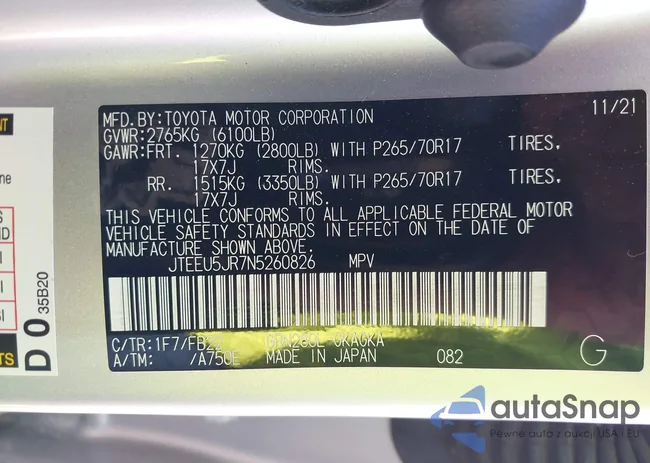 JTEEU5JR7N5260826: 41960750