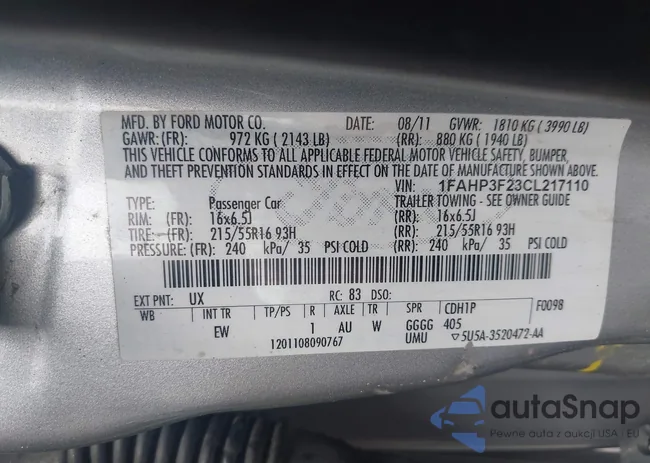 1FAHP3F23CL217110: 41962202