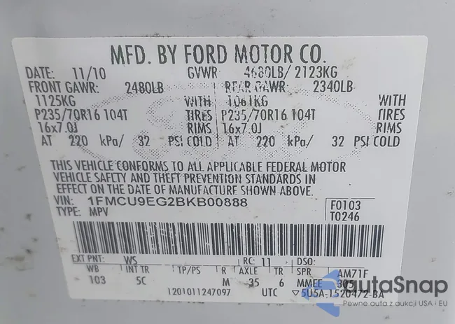 1FMCU9EG2BKB00888: 41961639