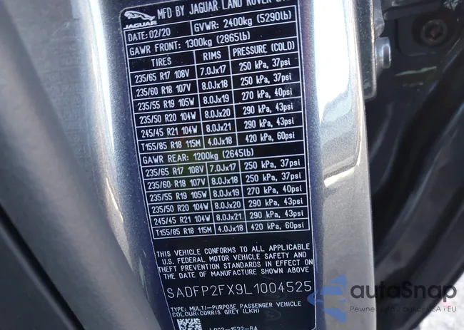 SADFP2FX9L1004525: 41961714