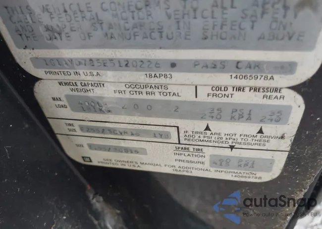 1G1AY0785E5120226: 41963243