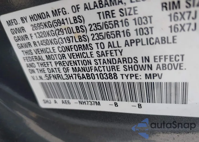 5FNRL3H76AB010388: 41963396