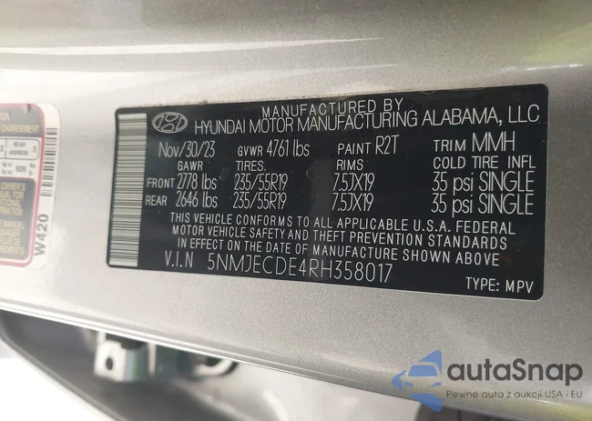 5NMJECDE4RH358017: 41962783