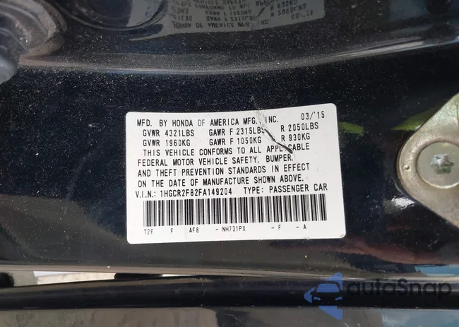 1HGCR2F82FA149204: 41962890