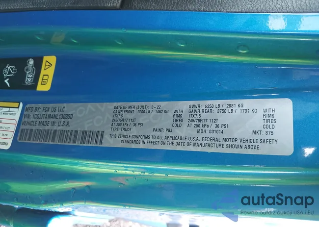 1C6JJTAM4NL130350: 41964484