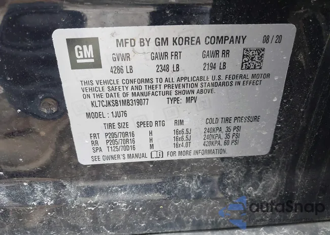 KL7CJKSB1MB319077: 41965286