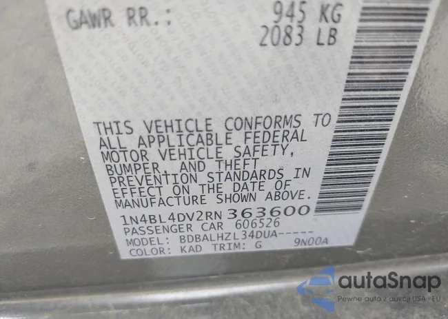 1N4BL4DV2RN363600: 41965390