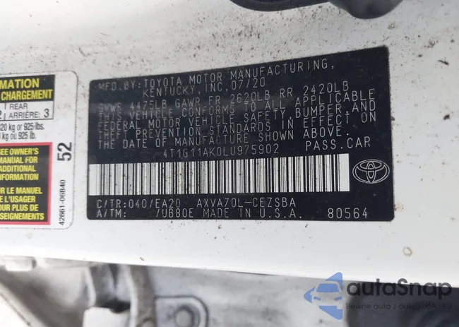 4T1G11AK0LU975902: 41965560