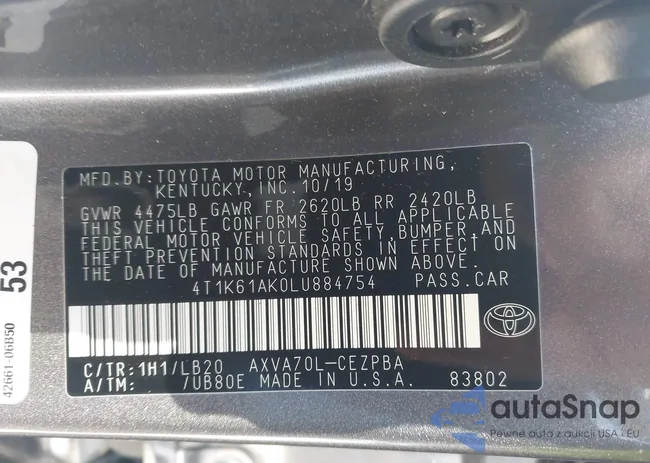 4T1K61AK0LU884754: 41964688