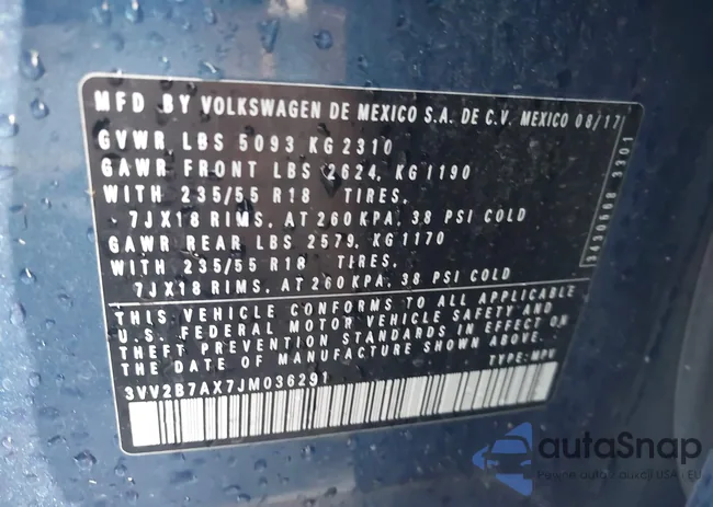 3VV2B7AX7JM036291: 41964720