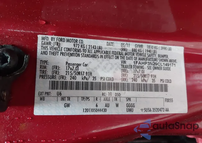 1FAHP3N29CL149171: 41965998