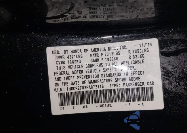 1HGCR2F83FA072116: 41966019