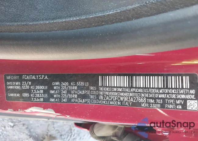 ZACPDFCW9R3A27668: 41966433