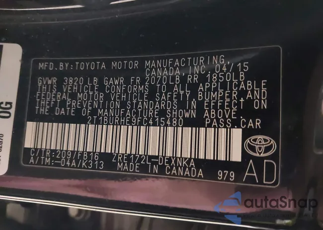 2T1BURHE9FC415480: 41967214