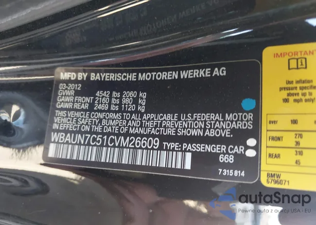 WBAUN7C51CVM26609: 41967481