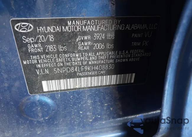 5NPD84LF9KH408830: 41969042