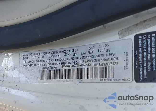 3VWRW31C76M407333: 41969058