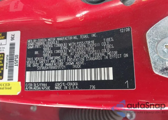 5TFRU54199X017721: 41969239