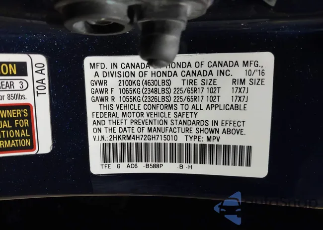 2HKRM4H72GH715010: 41969951