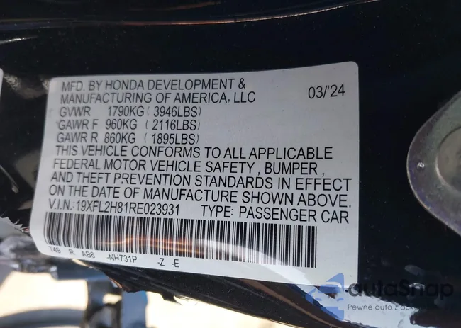 19XFL2H81RE023931: 41970044