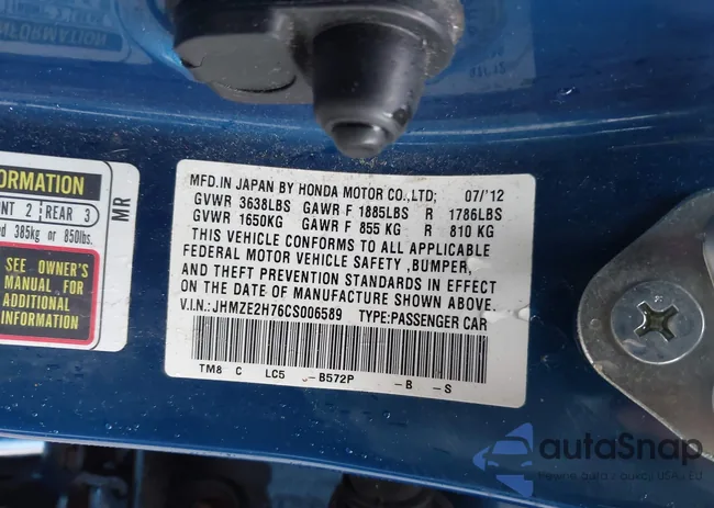 JHMZE2H76CS006589: 41969803