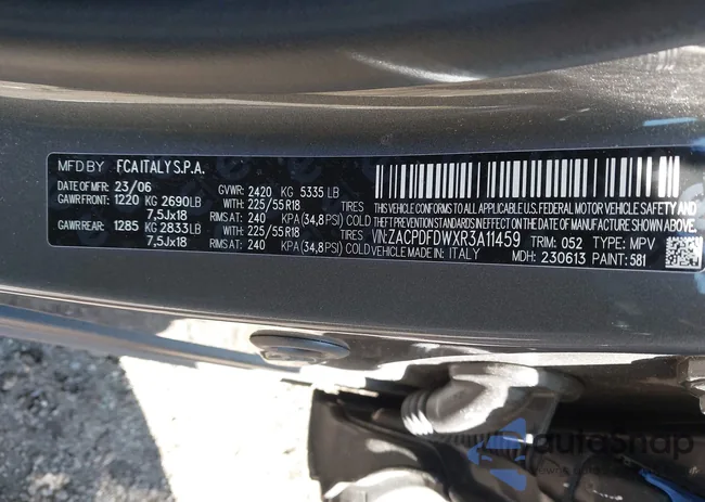 ZACPDFDWXR3A11459: 41971058