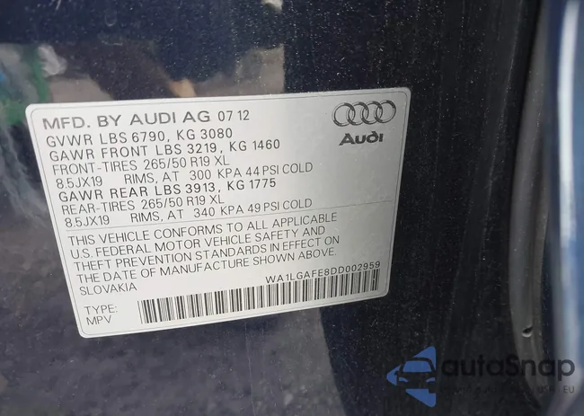 WA1LGAFE8DD002959: 41970557