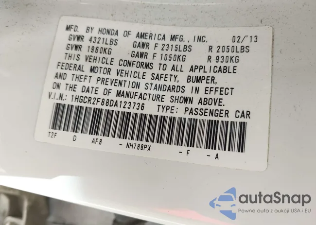 1HGCR2F88DA123736: 41973017