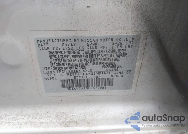 3N1CN7AP0HL870285: 41973511