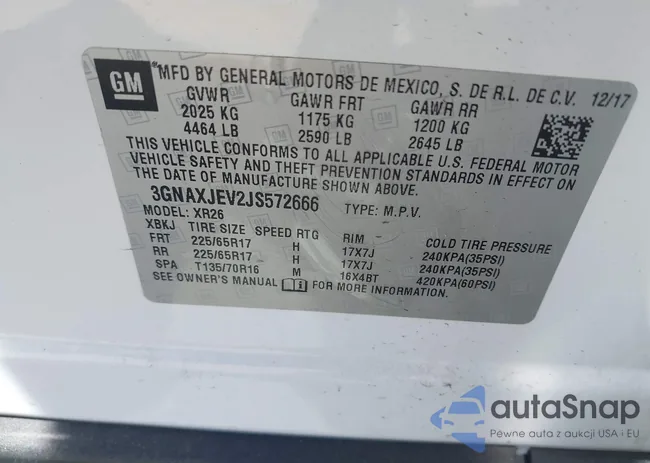 3GNAXJEV2JS572666: 41974147