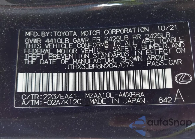 JTHX3JBH8N2047074: 41973682