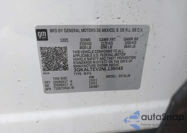 3GKALTEV2NL139045: 41974973