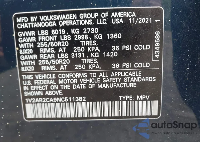 1V2AR2CA9NC511382: 41975441