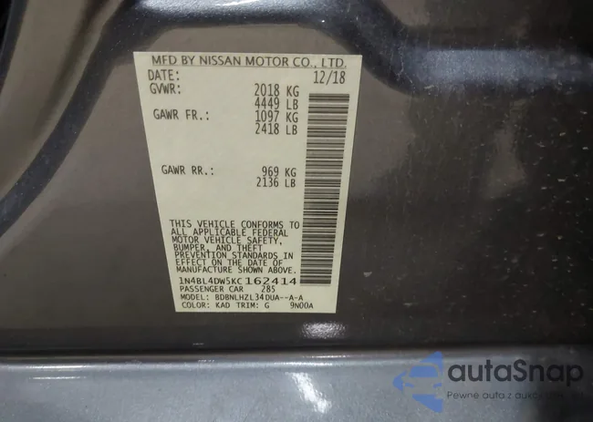 1N4BL4DW5KC162414: 41974679