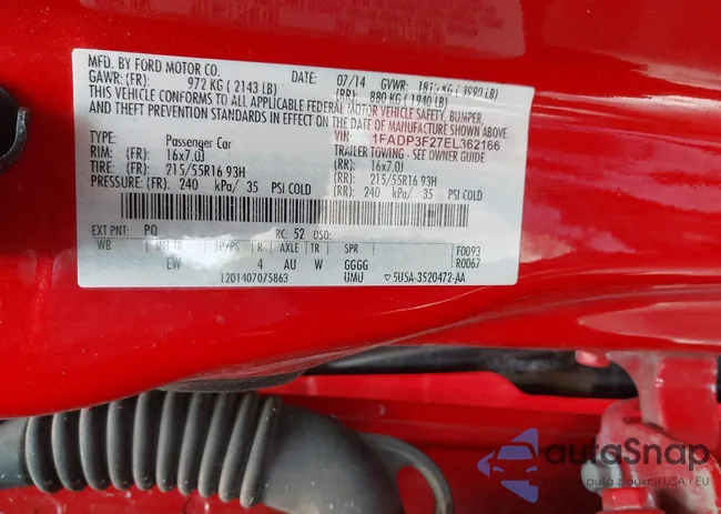 1FADP3F27EL362166: 41974727