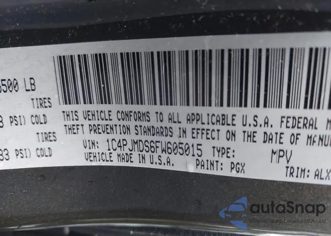 1C4PJMDS6FW605015: 41976267