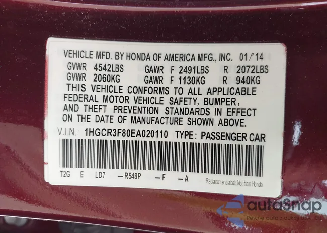 1HGCR3F80EA020110: 41976337